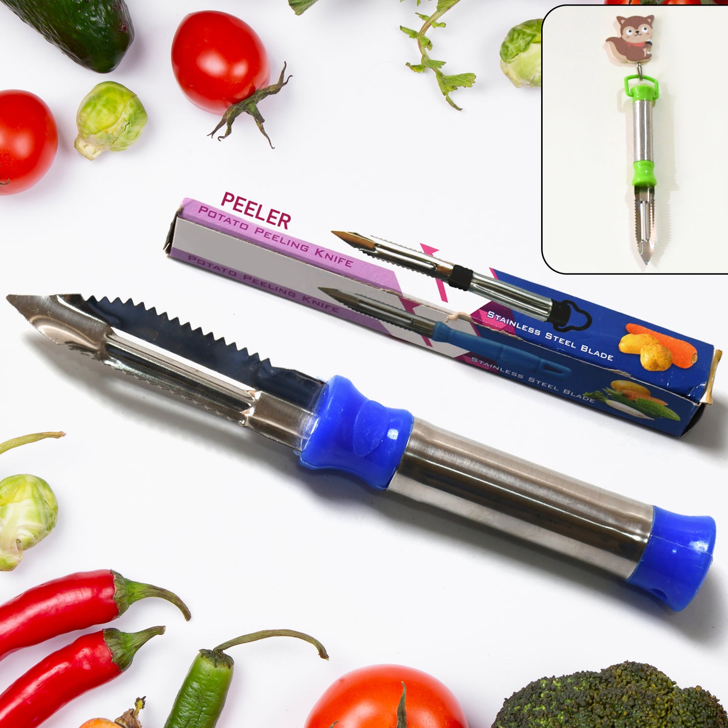 2-in-1 Multi-Purpose Stainless Steel Peeler – Perfect for Peeling and Shredding