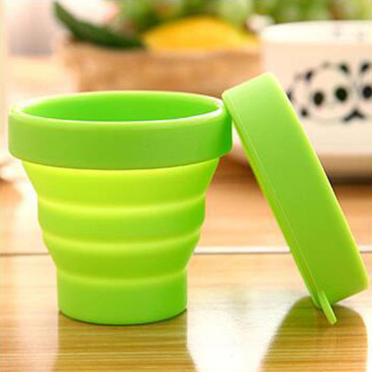 Round Silicone Foldable Travel Mug – Lightweight & Collapsible for On-the-Go Use