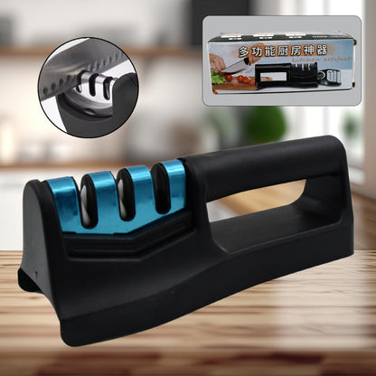 9in1 Knife Sharpener with Vegetable Chopper & Fish Scale Remover – Multi Functional Kitchen Tool for Chefs & Home Cooks