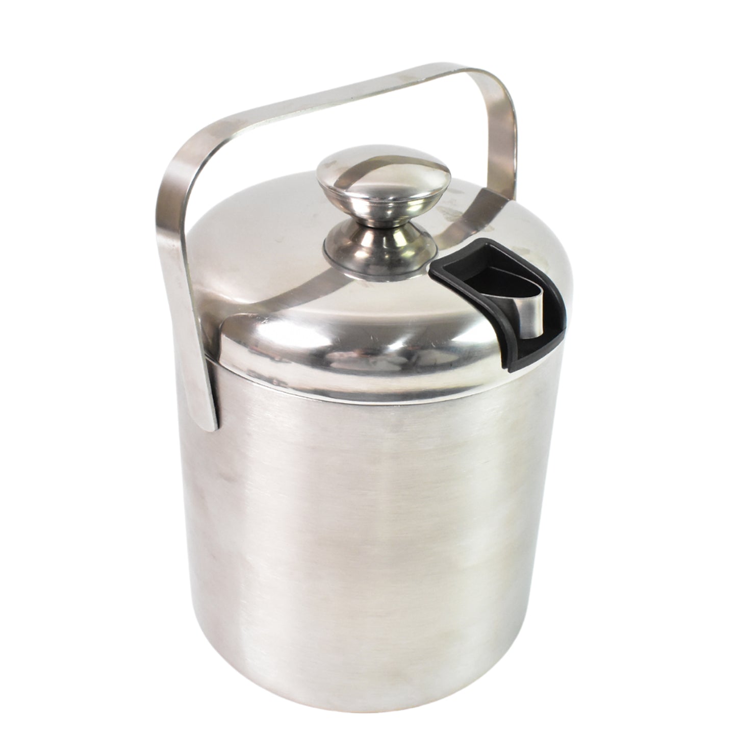 Stainless Steel Ice Bucket – Double-Walled, 1.3L Capacity with Strainer & Tongs