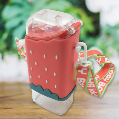 Ice Cream Shaped Water Bottle for Kids – Cute Popsicle Design, BPA Free, Leakproof, with Adjustable Shoulder Strap (300 ML)